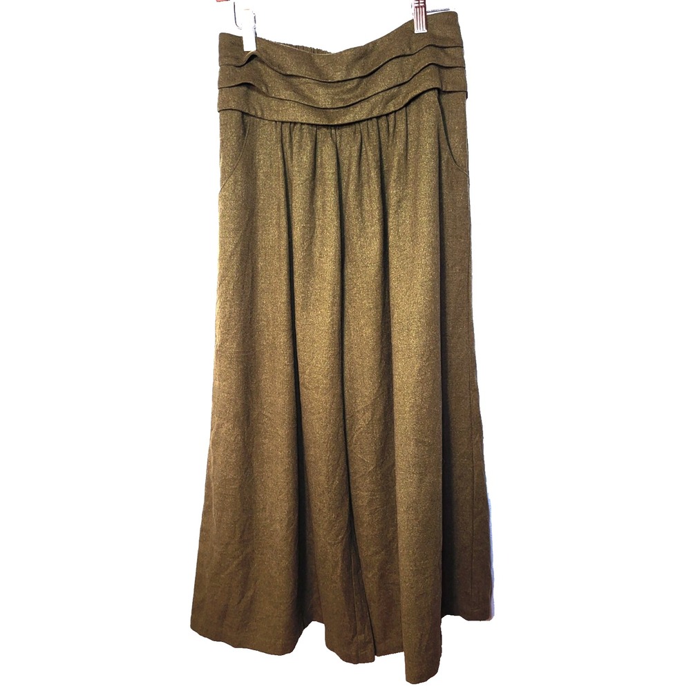RCCAT Japanese Olive Green Wideband Front Wide Legs Soft‎ Gaucho Pant F=One Size